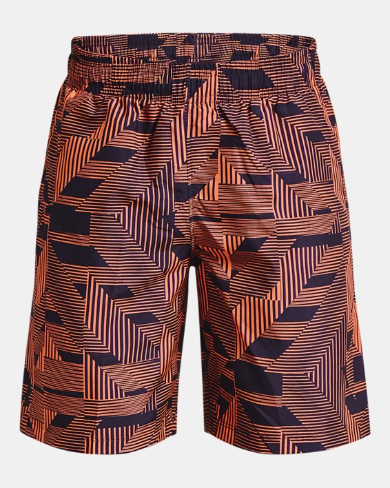 Boys' UA Woven Printed Shorts in Orange image number 0